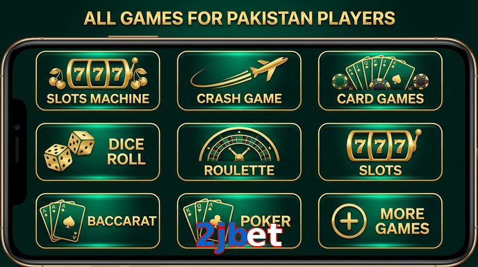 Main screen of 2Jbet games page for PK players