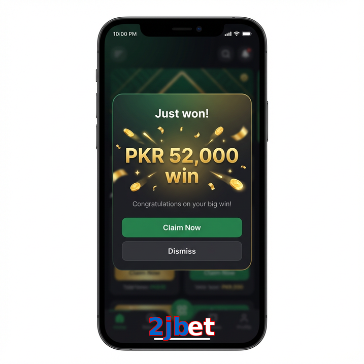 Main screen of 2Jbet win page for PK players